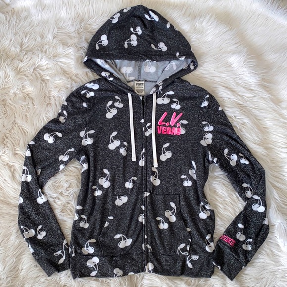 PINK Victoria's Secret Tops - VS PINK • Limited Edition Las Vegas Cherry Zip-up Hoodie